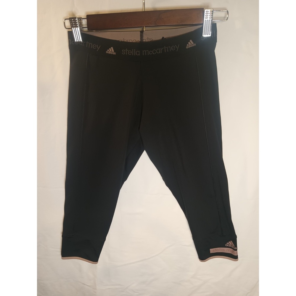 Adidas‎ Stella McCartney leggings Womens XS Black The Performance 3/4 Crop Capri